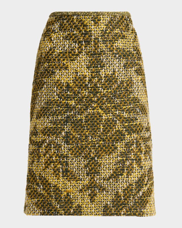 Textured Tweed Pencil Skirt